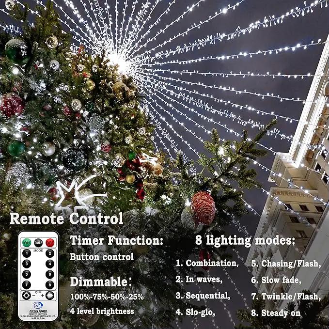KNONEW 403FT 1000 LED Christmas Lights Outdoor String Light 8 Modes & Timer Fairy Lighting Plug in Waterproof for Xmas Yard Tree Wedding Party Holiday Decorations (Cool White) by GreenHaven Gardens