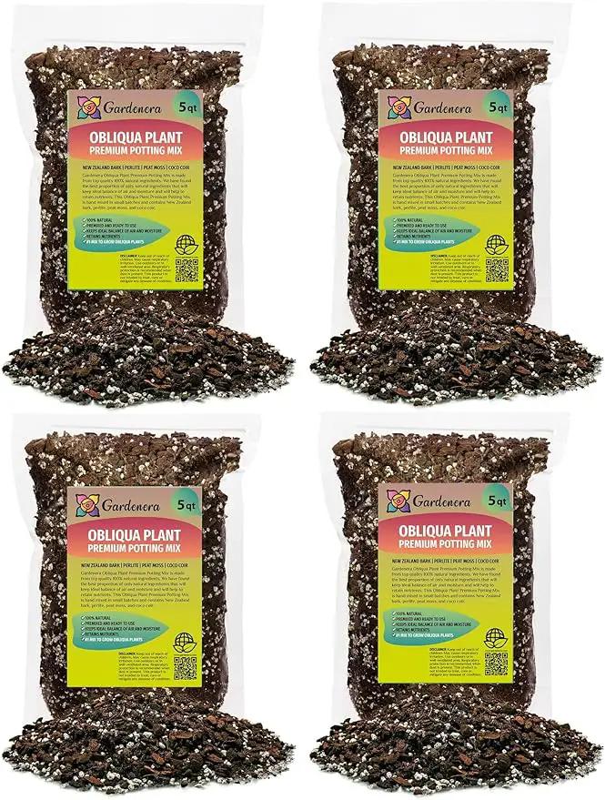 Trusted Monstera Obliqua Soil Mix - Strong and Healthy Plants by Gardenera - 20 Quart (4 Bags of 5 Quart) by GreenHaven Gardens
