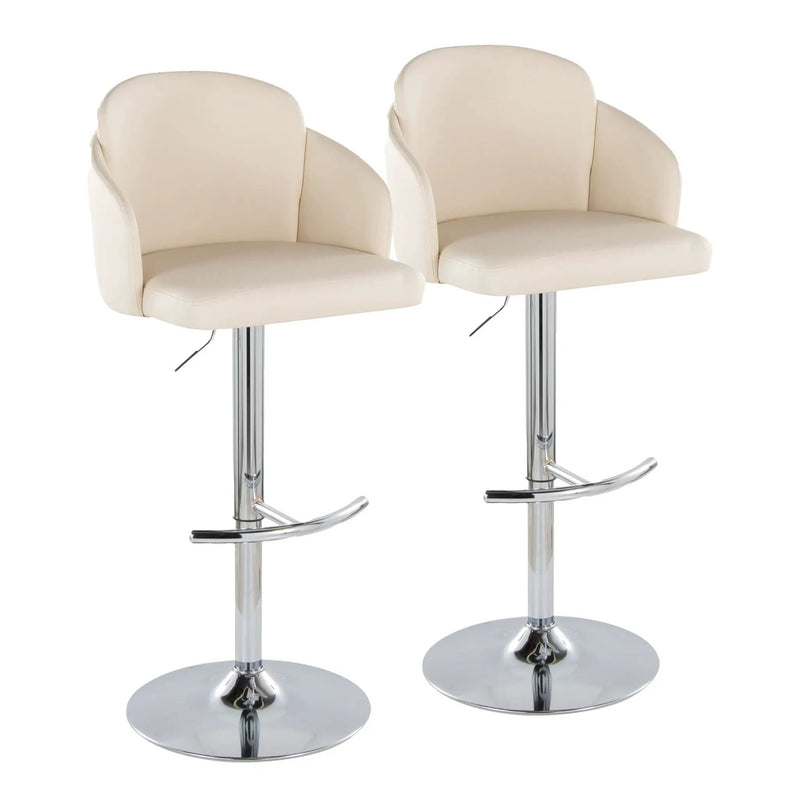 Dahlia - Contemporary Adjustable Barstool With Swivel With Rounded T Footrest (Set of 2) by Unique Piece Furniture