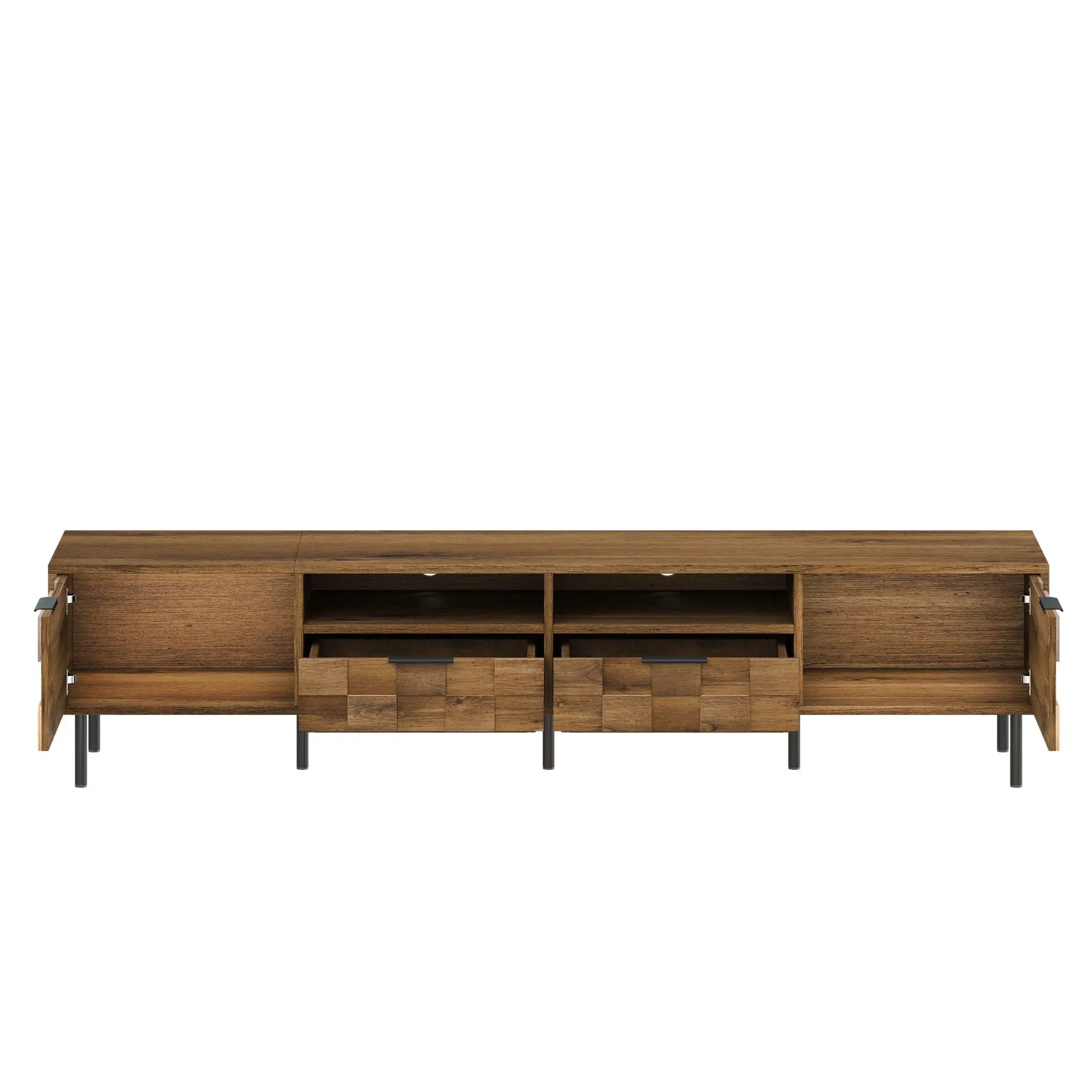 TV Stand With 2 Drawers, Media Console Table, Storage Cabinet With Cable Management by Unique Piece Furniture