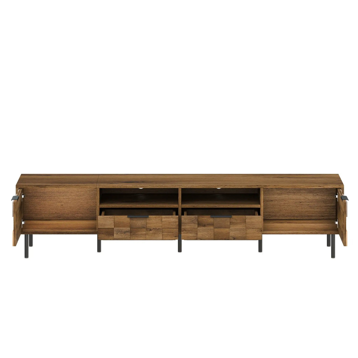 TV Stand With 2 Drawers, Media Console Table, Storage Cabinet With Cable Management by HouseOfZazla