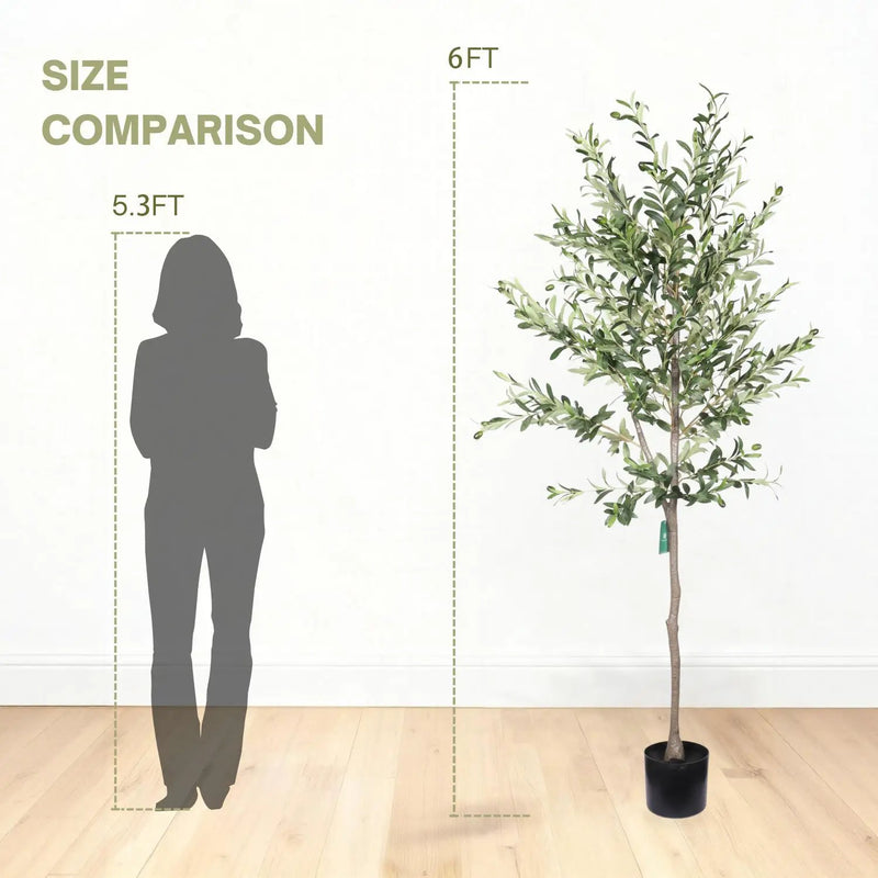 6FT Artificial Olive Tree in by HouseOfZazla