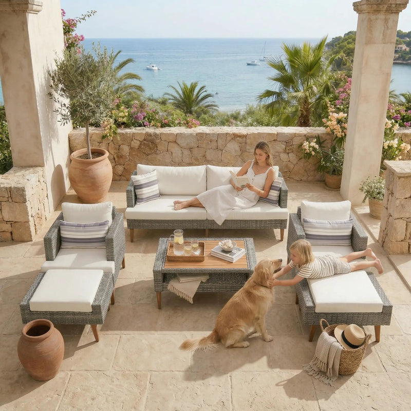 6-Piece All Weather PE Wicker Sofa Set by HouseOfZazla