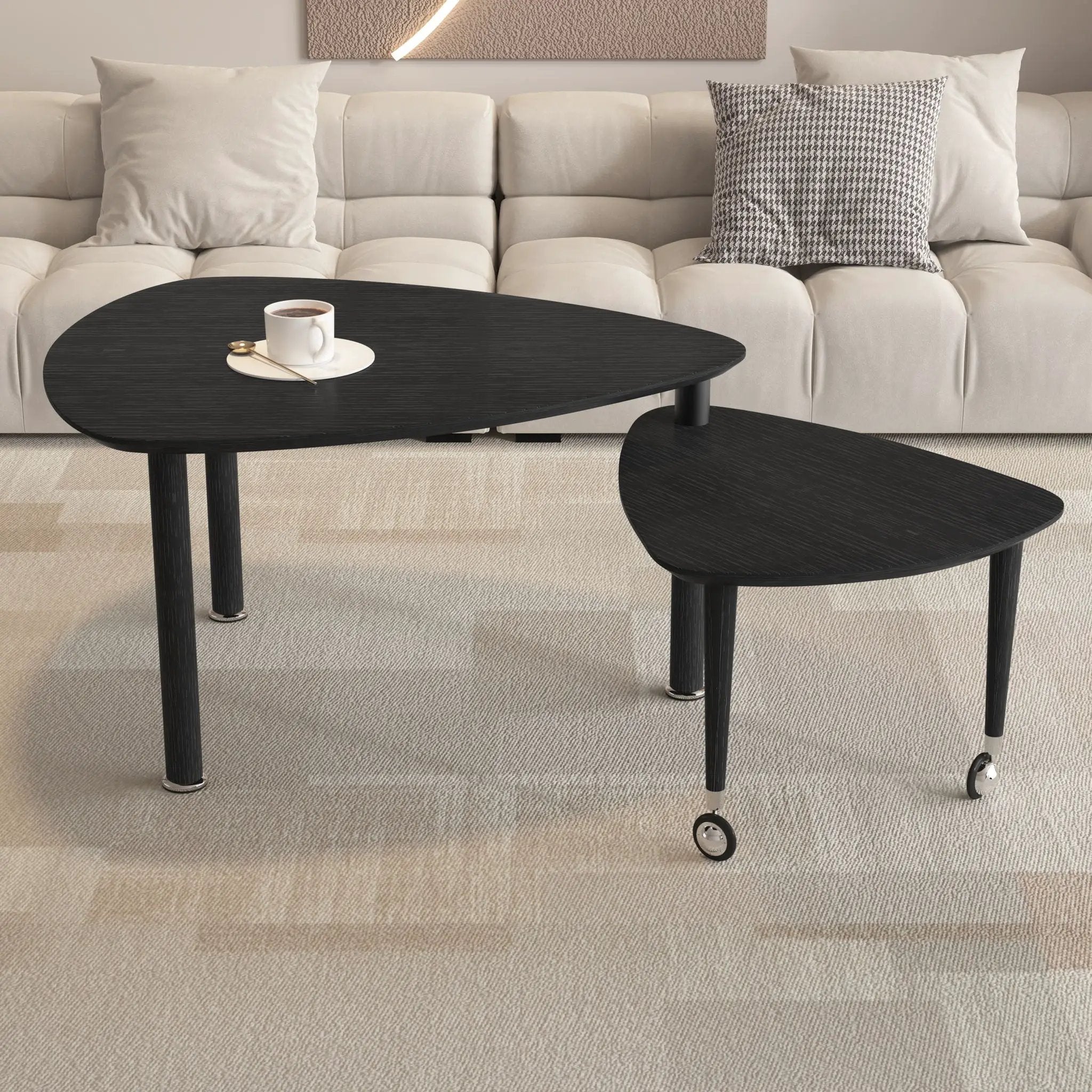 360 Degree Rotatable Coffee Table With Solid Legs by HouseOfZazla