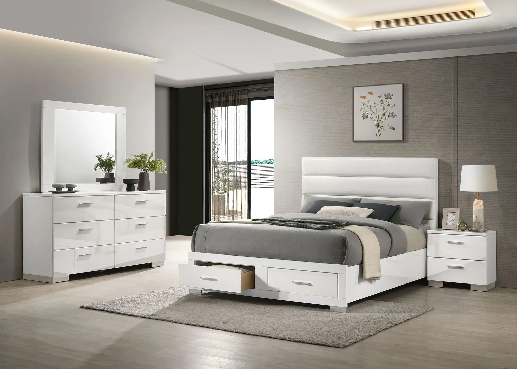 Felicity 4-piece Queen Platform Bedroom Set White by Unique Piece Furniture
