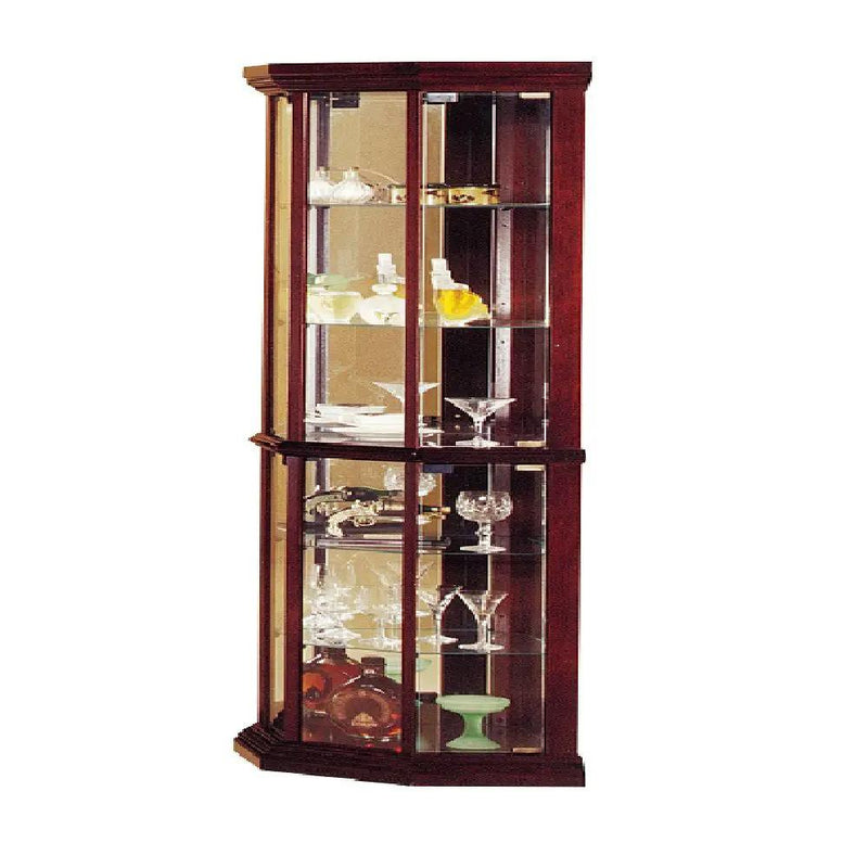 Huxley - Curio Corner Cabinet - Cherry by Unique Piece Furniture