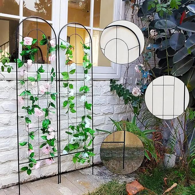 2 Pack Black Garden Trellis for Climbing Plants 59" H x 15.9" W Iron Plant Support Climbing Vines and Flowers Stands Vegetables Patio Metal Lattices Garden Addition Outdoor by GreenHaven Gardens