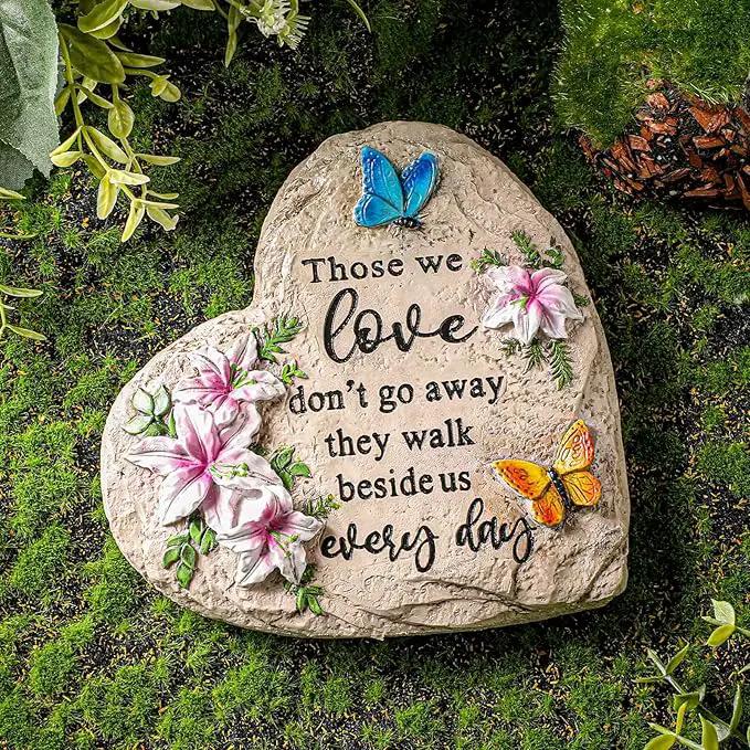 Jetec Memorial Garden Stone Sympathy Gift Decor Those We Love Don't Go Away Memorial Bereavement in Memory of Loss of Loved One Condolence Gifts for Outdoors(6 Inch) by GreenHaven Gardens