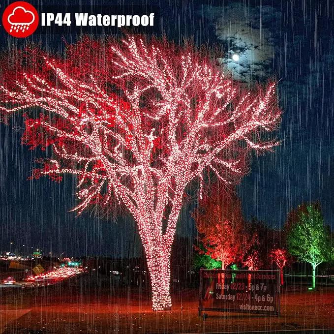 200 LED Red Christmas String Lights, 66ft Clear Wire 8 Modes, Connectable Waterproof Plug-in Twinkle Fairy Lights for Tree Bedroom Indoor Outdoor Christmas Decorations by GreenHaven Gardens