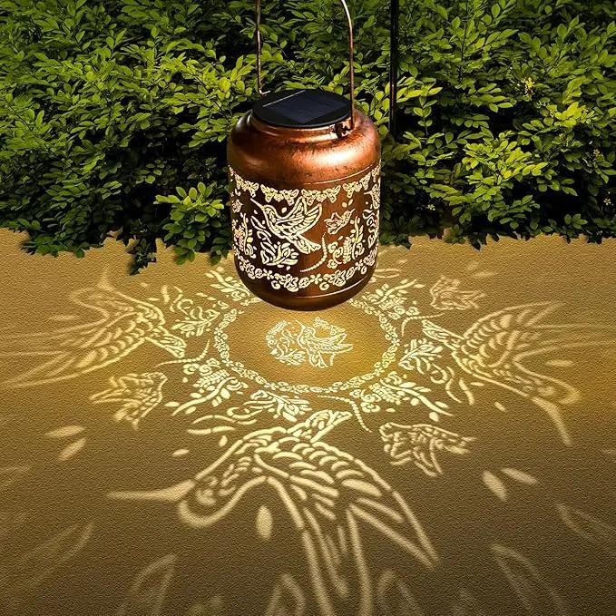 2Pack Hummingbird Solar Lanterns Outdoor Hanging Waterproof Hummingbird Garden Decor Christmas Gifts for Women Mom Grandma Metal Solar Lights Decoration Outside for Yard, Patio,Pathway Landscape by GreenHaven Gardens