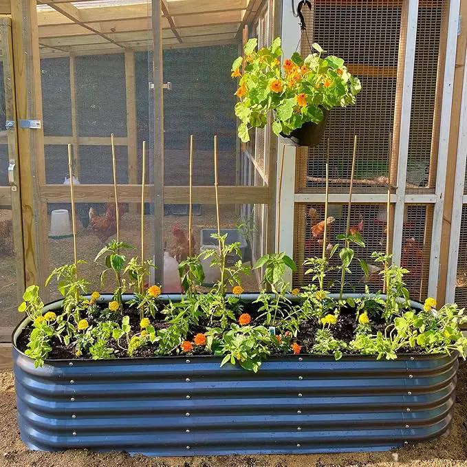 Vego garden Aluzinc Raised Garden Bed Kits, 17" Tall 6 in 1 Modular Metal Raised Planter Bed for Vegetables Flowers Patio Ground Planter Box-Modern Gray by GreenHaven Gardens