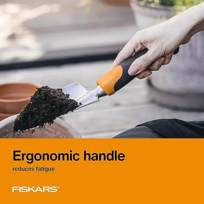 Fiskars Ergo Garden Trowel for Digging and Planting, Heavy Duty Gardening Hand Tool with Hanging Hole by GreenHaven Gardens
