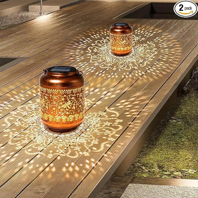 2Pack Dragonfly Solar Lanterns Outdoor Hanging Waterproof Lantern for Garden Decor Christmas Gifts for Women Mom Grandma Metal Solar Lights Decoration Outside for Yard, Patio,Pathway Landscape by GreenHaven Gardens