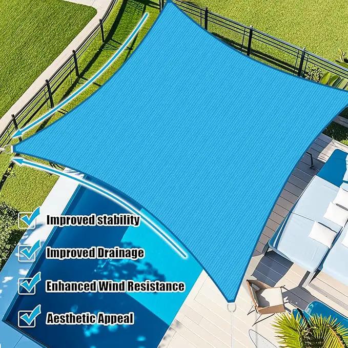 Amagenix Sun Shade Sail 5'X10' Curved Edge Outdoor Shade Canopy Turquoise Mixed Breathable 95% UV Block Shade Cloth for Patio Garden Backyard (We Make Custom Size) by GreenHaven Gardens