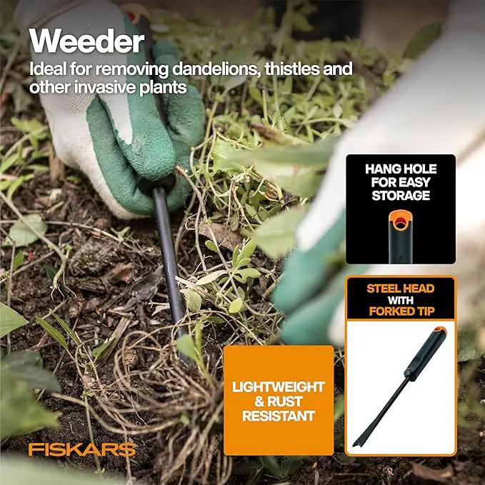 Fiskars Vegetable Garden Tool Set with Vegetable Shears, Seed Sower, Trowel, Cultivator, Weeder, and L/XL Garden Gloves for Indoor or Outdoor Gardening (6 Piece Kit), Gardening Gifts for Women by GreenHaven Gardens