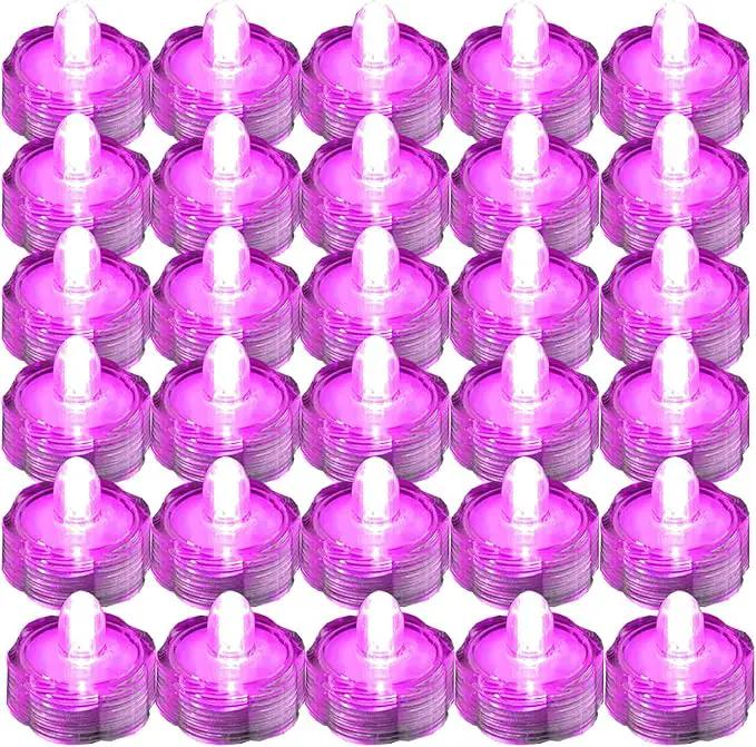 Bright LED Floral Tea Light Vase Submersible Lights for Party Wedding (Pink, 30 Pack) by GreenHaven Gardens