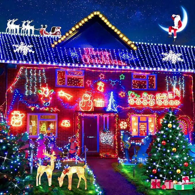 KNONEW 600ft 1500 LED Christmas String Lights Outdoor 8 Modes & Timer Fairy Light Plug in Waterproof for Xmas Yard Tree Wedding Party Holiday Decorations (Blue and White) by GreenHaven Gardens