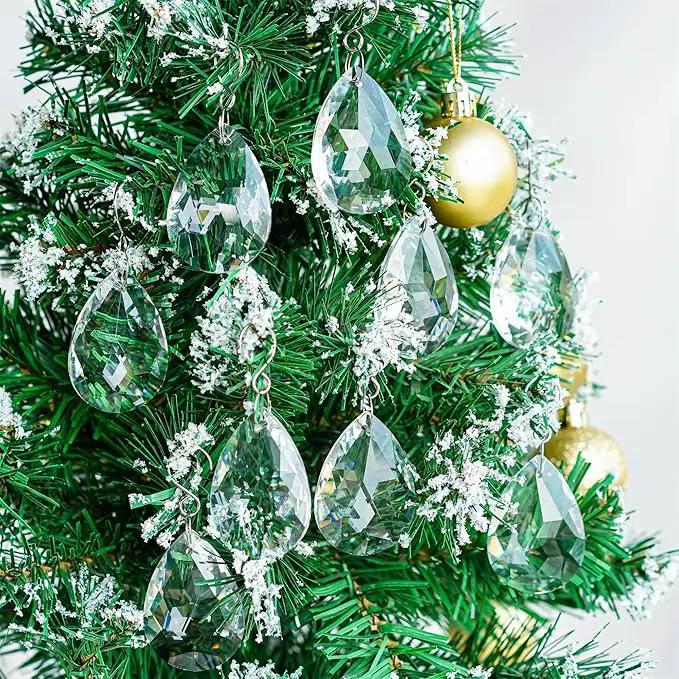 H&D 10pcs 50mm Chandelier Crystal Prisms Pendants - Clear Crystal Teardrops Parts by GreenHaven Gardens