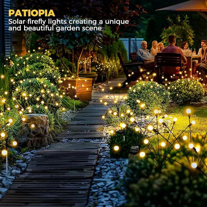 Solar Garden Lights - 80 LED Firefly Lights, Wind Sway, Waterproof for Christmas Yard, Patio, Pathway Decoration (8 Pack) by GreenHaven Gardens