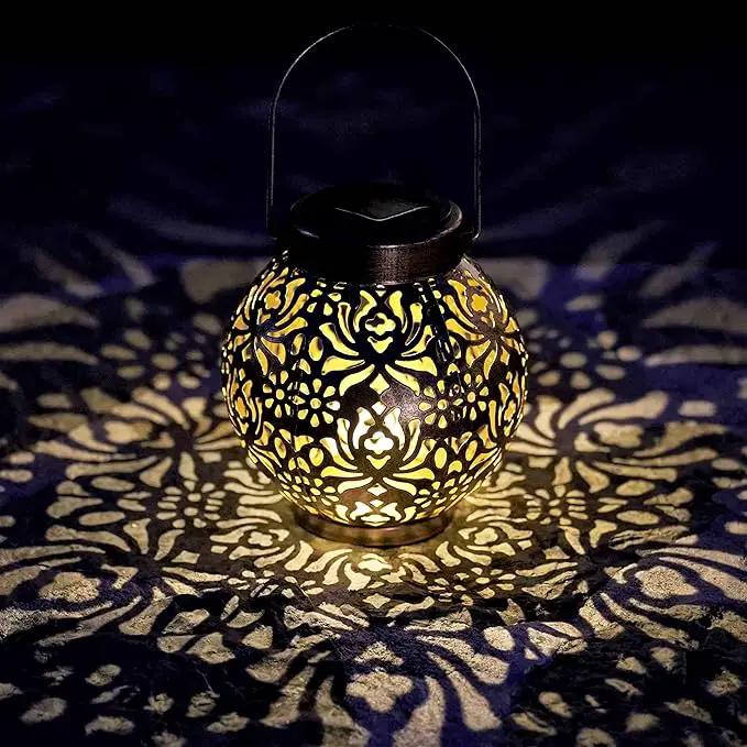 2 Pack Outdoor Solar Hanging Lantern Light LED Decorative Christmas Light for Garden Patio Courtyard Lawn and Tabletop with Hollowed-Out Design. Unique Gardening Gifts for Women. by GreenHaven Gardens