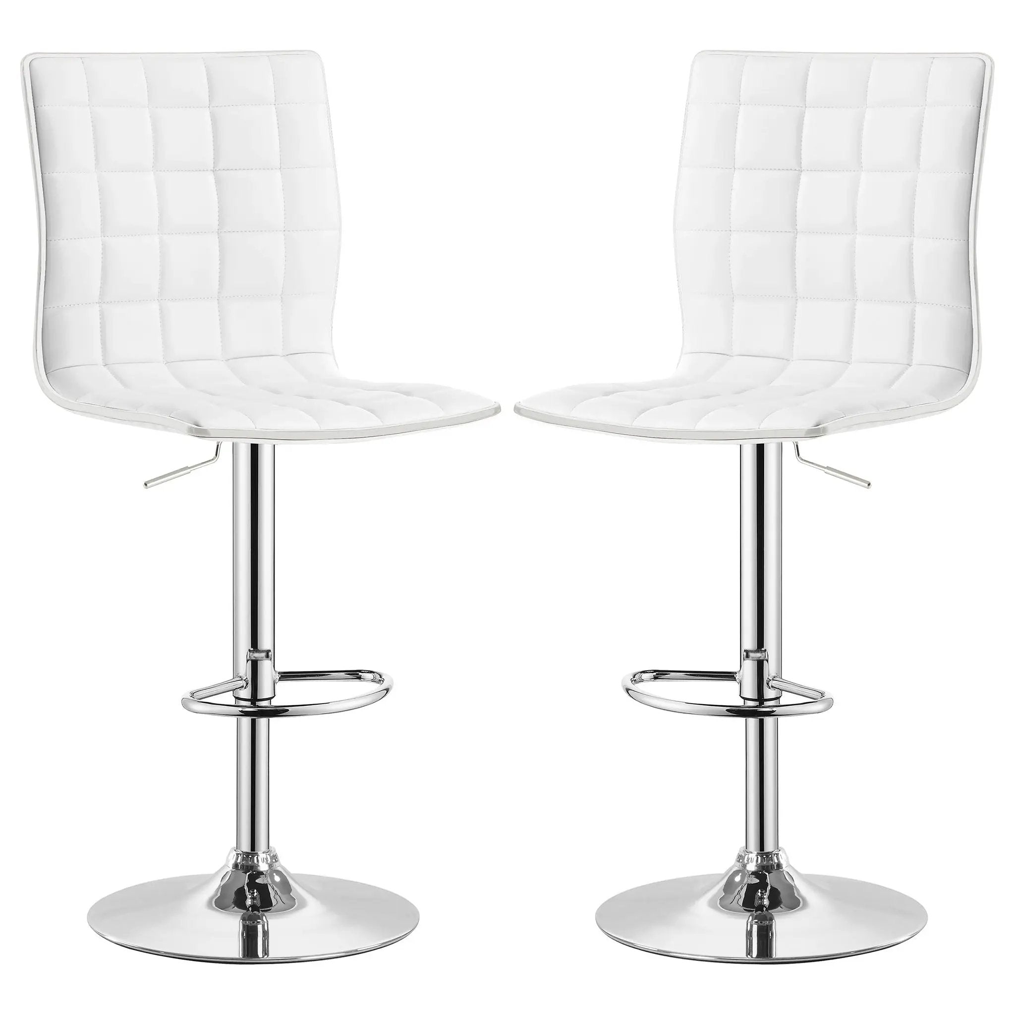 Ashbury - Upholstered Adjustable Bar Stool (Set of 2) - White