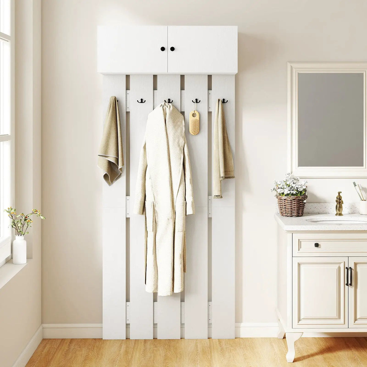 Entryway Wall Coat Rack Wall Mounted Coat Clothes Rack, photo 13 of 16