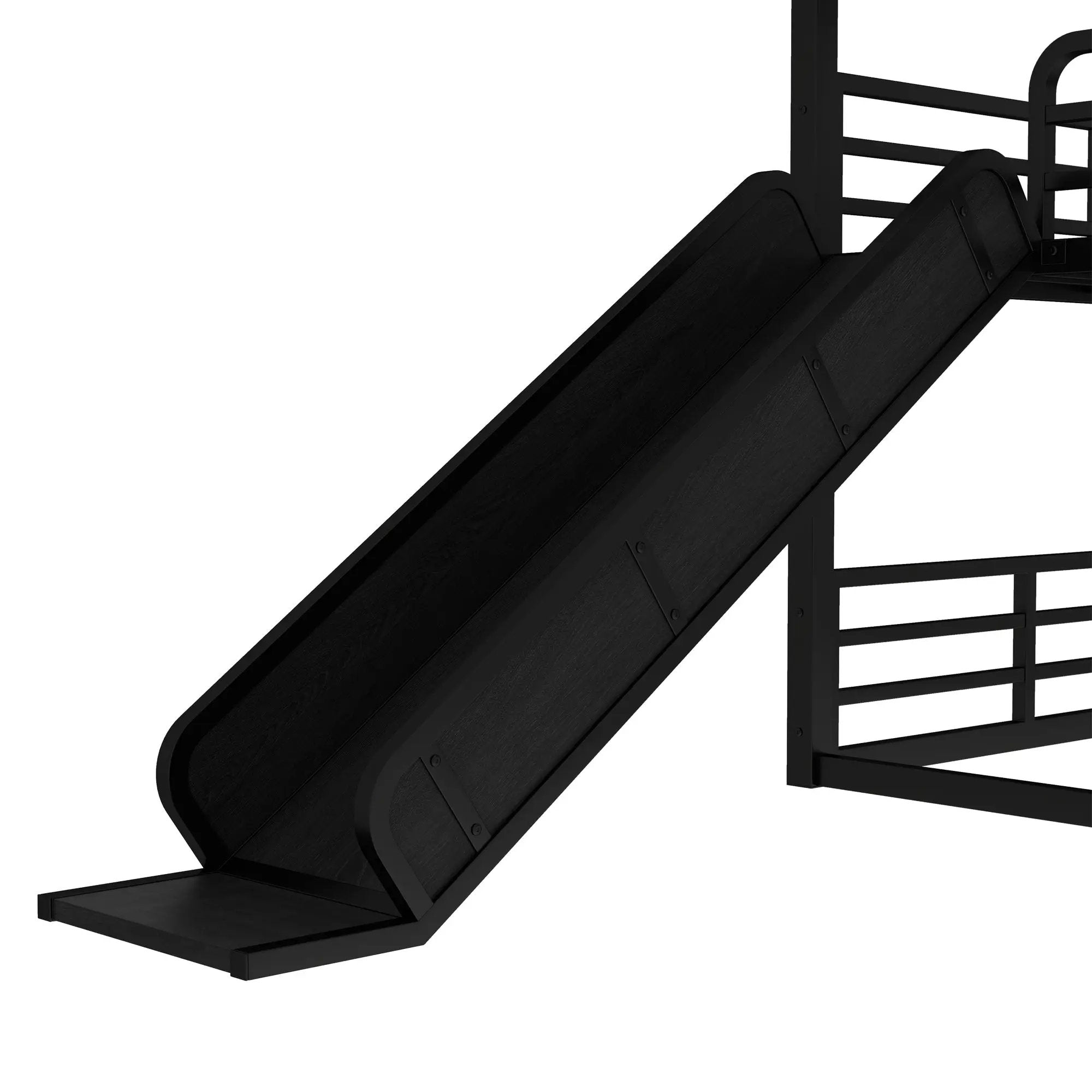 Queen Over Queen Over Queen Bunk Bed with Slide by HouseOfZazla