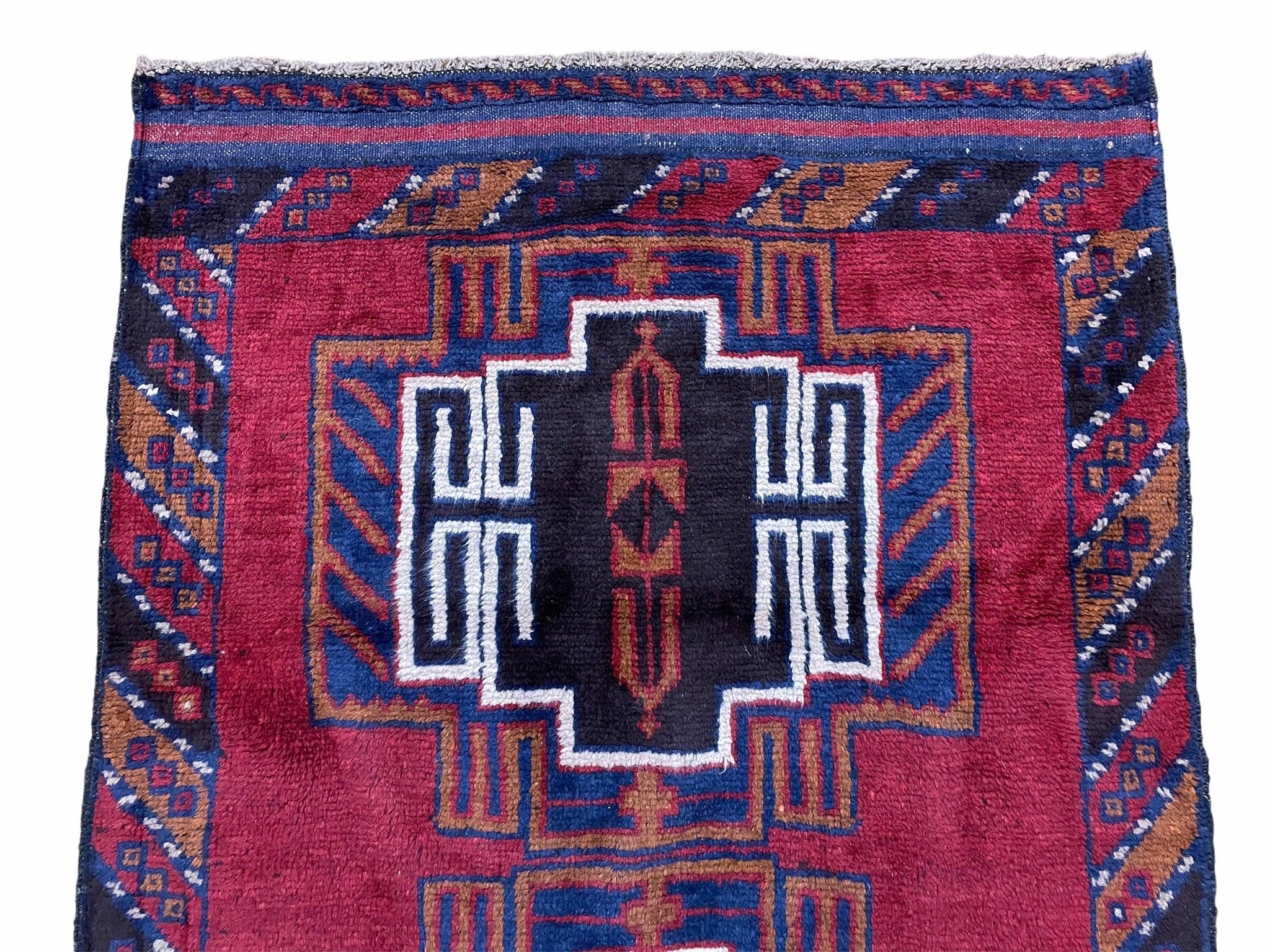 3 X 5 Vintage Handmade Tribal Wool Rug Balouchi Rug Afghan Rug Red Beige Nice by Jewel Rugs