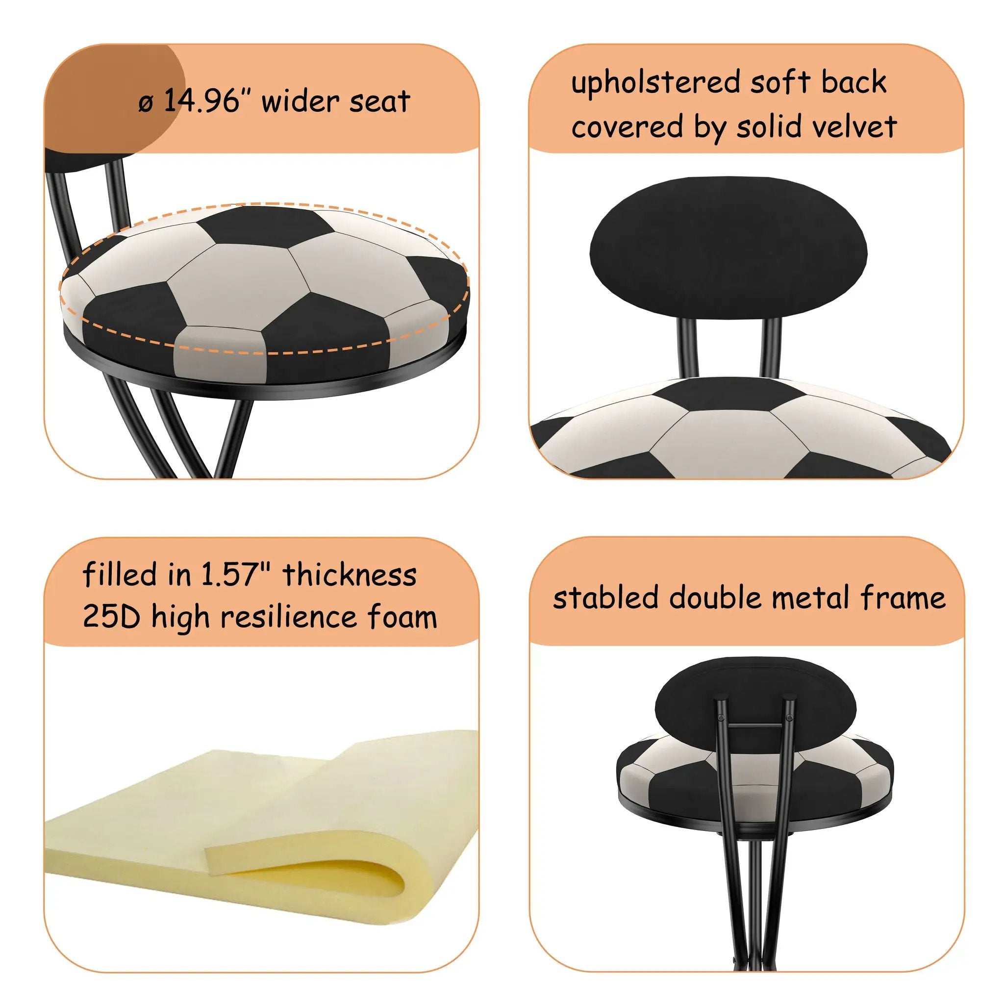 Upholstered S-shaped Barstools Set of 2 by HouseOfZazla