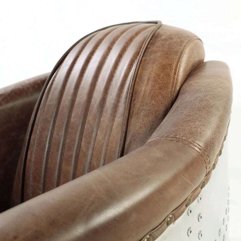 Brancaster - Grain Leather Chair - Brown by HouseOfZazla