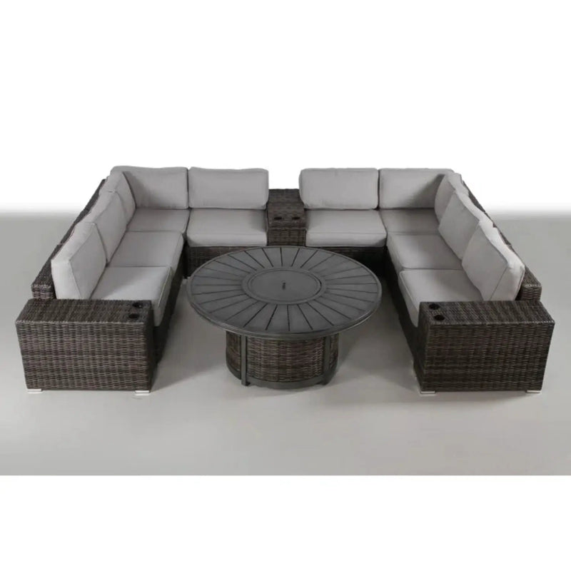 Patio Seating Group With Cushions And Fire Pit - Espresso by Unique Piece Furniture