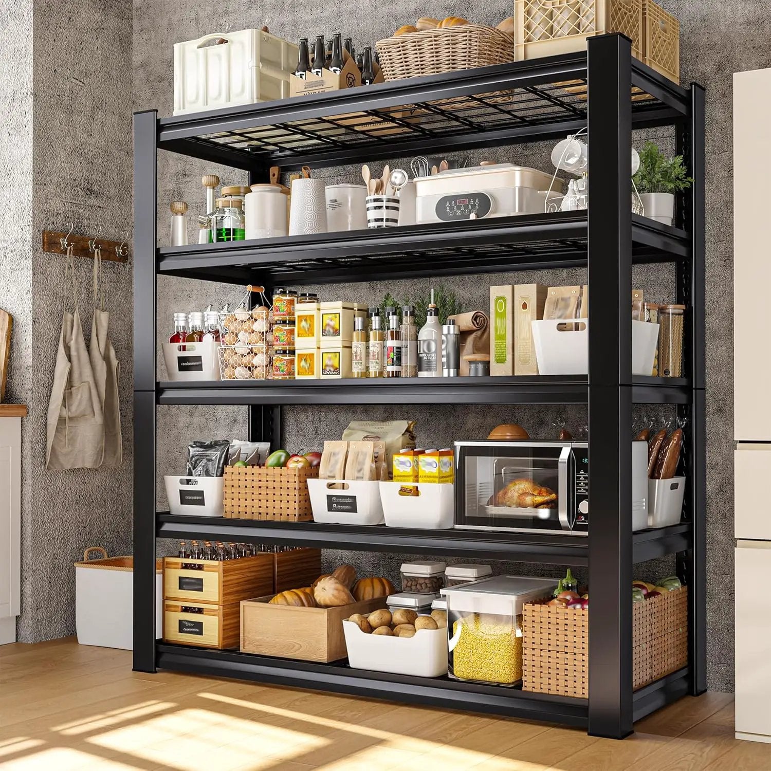 REIBII 3010LBS Storage Shelves 72" H Garage Shelving Heavy Duty Metal Shelving 5 Tier Adjustable Metal Shelves for Storage for Kitchen Pantry Warehouse Basement 72" H x 35.5" W x 16" D, 3 Pack by GreenHaven Gardens