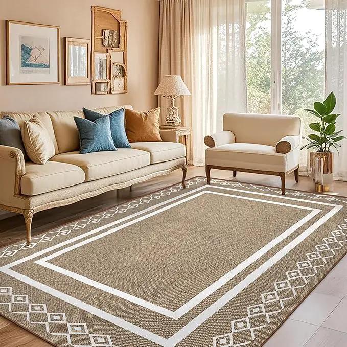 Outdoor Patio Rug, Outside Rectangular Carpet, Moroccan Geometric Rugs, Washable Large Indoor Outdoor Rug 8x10 Mats for RV, Picnic, Backyard, Deck, Balcony, Porch, Beach by GreenHaven Gardens