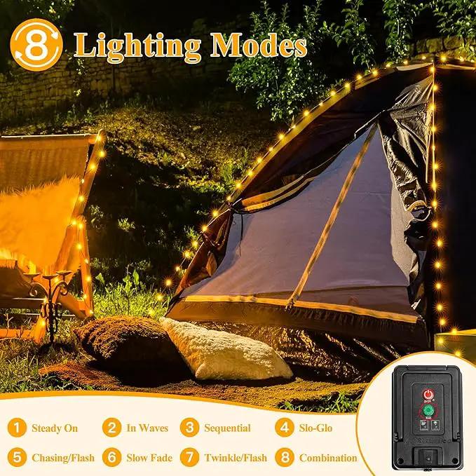 Ollny Solar String Lights Outdoor, 2 Pack Total 198FT 600LED Solar Fairy Lights, 8 Modes IP67 Waterproof for Outside Yard Garden Patio Xmas Party, Warm White by GreenHaven Gardens