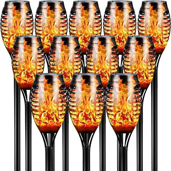 Otdair Solar Outdoor Lights, 12 Pack 12LED Solar Tiki Torches with Flickering Flame, IP65 Waterproof Mini Solar Torch Lights Auto On/Off for Garden, Patio, Yard, Pathway by GreenHaven Gardens