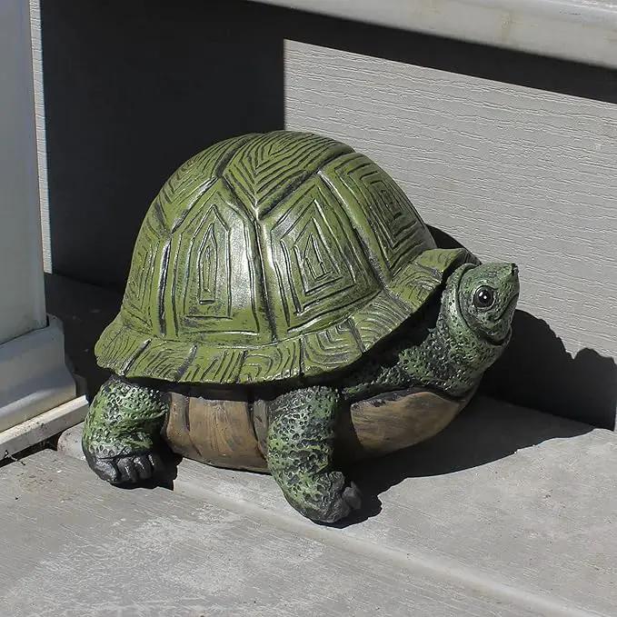 Stocky Turtle Garden and Patio Decor and Key Hider - Holds 2 Hidden Keys Outside, Secret Hidden Door Underneath by GreenHaven Gardens