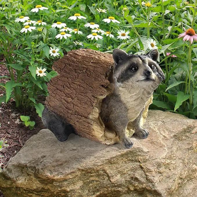Design Toscano Bandit the Raccoon Indoor/Outdoor Garden Animal Statue, 10 Inch Long, Cast Stone Resin, Full Color Finish by GreenHaven Gardens