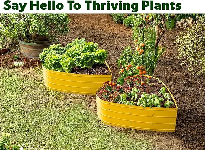Galvanized Raised Garden Beds Outdoor // Planter Raised Beds for Gardening, Vegetables, Flowers // Large Metal Garden Box (Yellow) // Tool-Free Assembly by GreenHaven Gardens