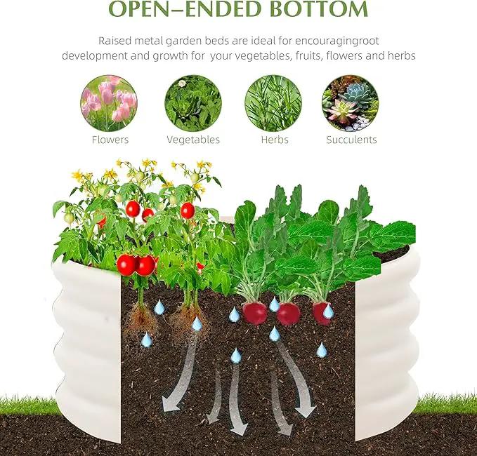 2-Pack 2x1ft Galvanized Raised Garden Bed, Outdoor Planter Bed, Metal Planter Box for Gardening and Planting by GreenHaven Gardens