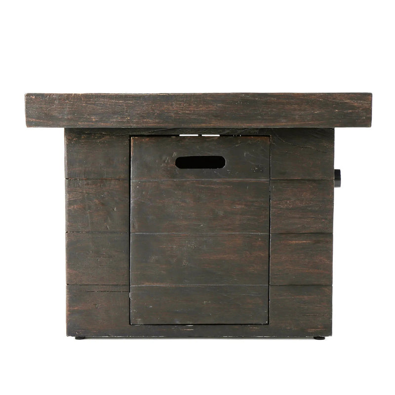 Anchorage 32'' Wood Square MGO Fire Pit Brown - 40,000 BTU by HouseOfZazla