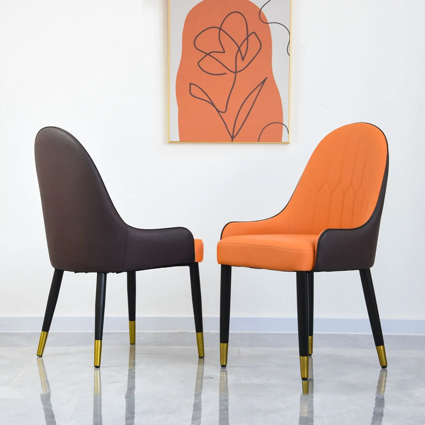 Modern Sponge-Filled Dining Chair, Solid Wood Metal Legs, Suitable For Restaurants, Living Rooms And Rooms (Set of 2) by HouseOfZazla