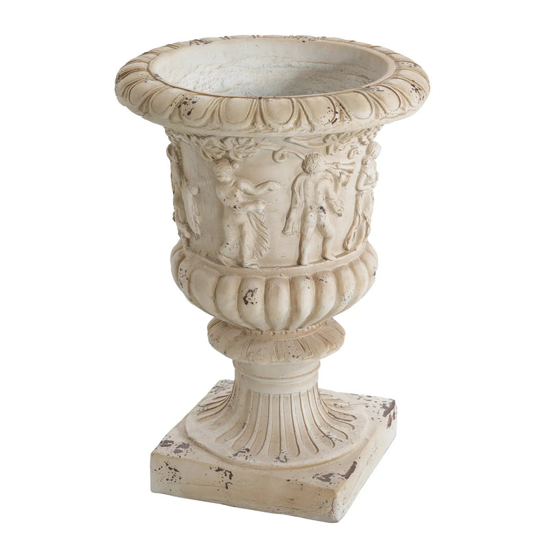Garden Urn, Antique White, 27" H by HouseOfZazla