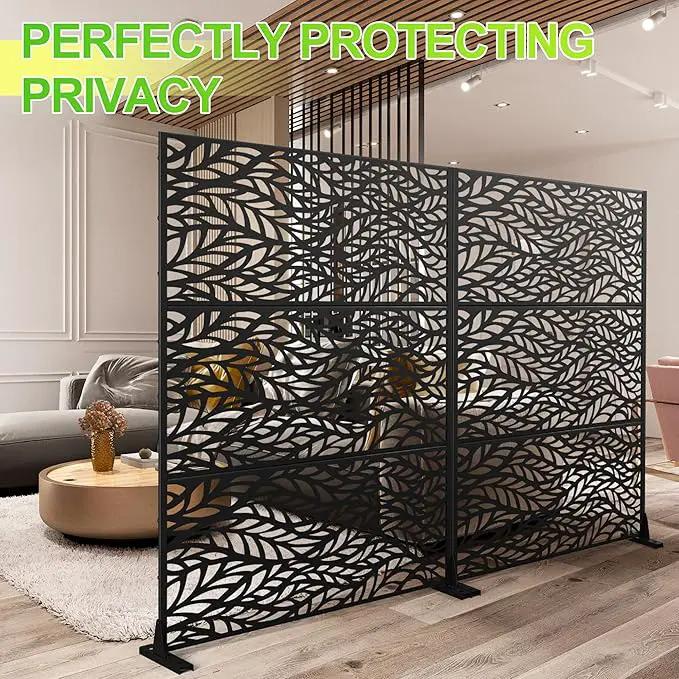 Outdoor Privacy Screen,72" H×47" W Metal Privacy Screen, Freestanding Privacy Fence Panels for Patio by GreenHaven Gardens