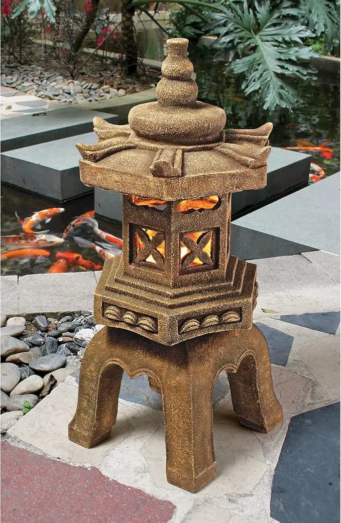 Design Toscano SS8577 Sacred Pagoda Lantern Asian Decor Garden Statue, Large, Gothic Stone by GreenHaven Gardens