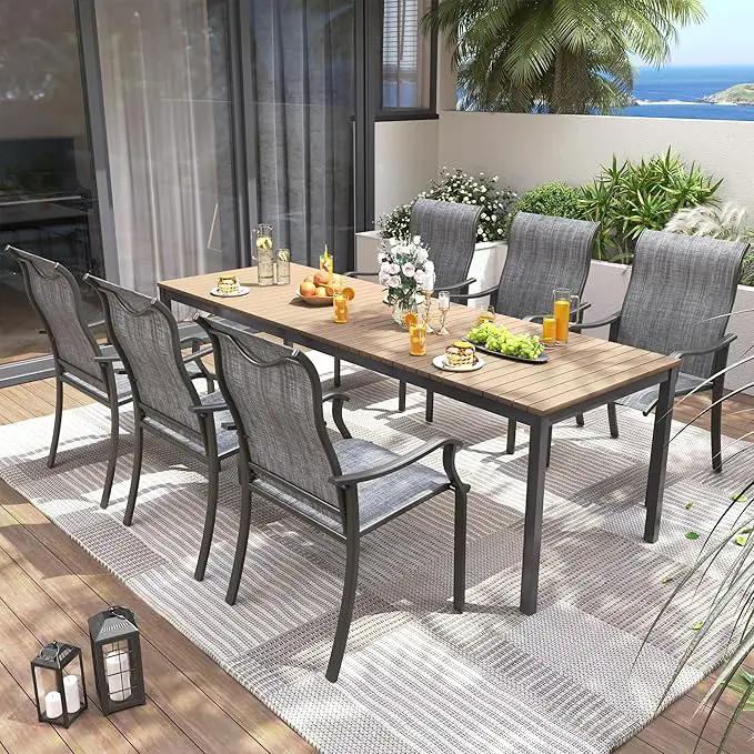 UDPATIO Patio Dining Chairs Set of 2, High Back Wide Seat Outdoor Furniture Chairs with All Weather Breathable Textilene, for Lawn Garden Backyard Deck, Dark Grey by GreenHaven Gardens