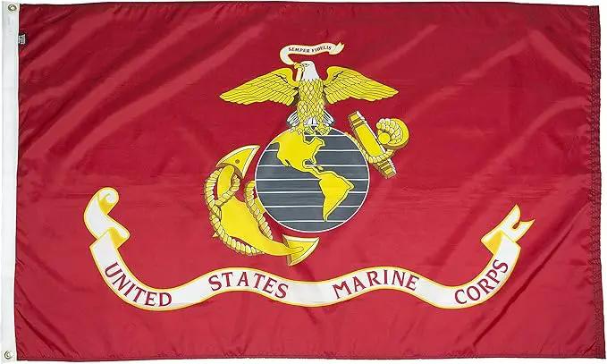 FlagSource U.S. Marine Corps Nylon Military Flag, Made in The USA, 3x5' by GreenHaven Gardens