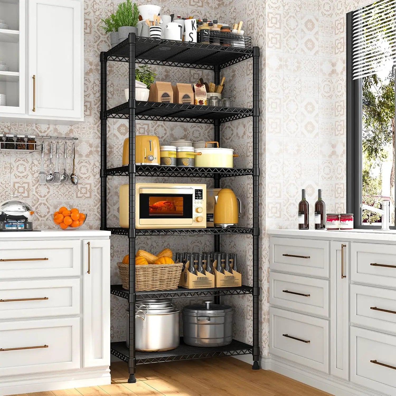 REIBII 72’’H Wire Shelving, 6 Tier Metal Shelving Units and Storage Shelves, Adjustable Garage Shelving for Storage Heavy Duty Shelving for Pantry Shelf Kitchen Garage, 24’’W X18’’D X72’’H by GreenHaven Gardens