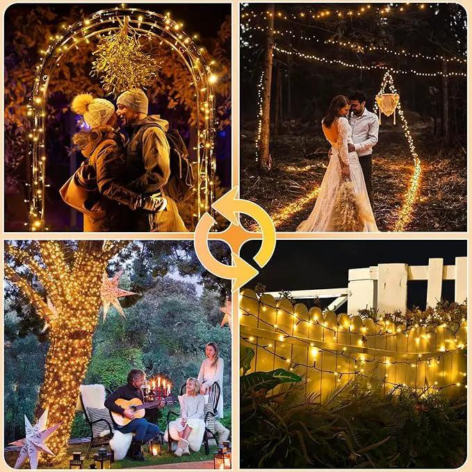 2 Pack Solar String Lights for Outside, Each 79Ft 240 LED Solar Lights Outdoor, 8 Modes Waterproof Solar Powered Fairy Twinkle Light for Backyard Patio Tree Party Garden Decoration, Warm White by GreenHaven Gardens