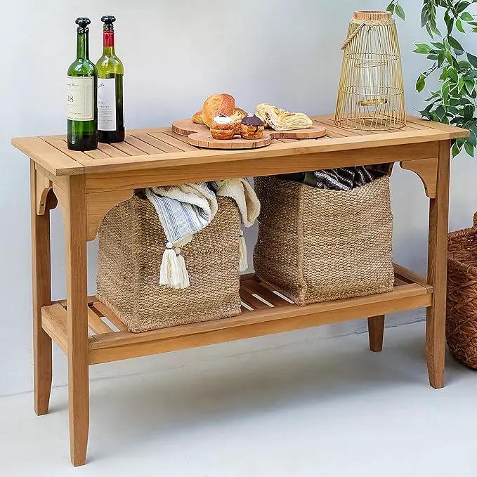 Cambridge Casual Indonesian Teak Auburn Outdoor Console Table, Natural by GreenHaven Gardens