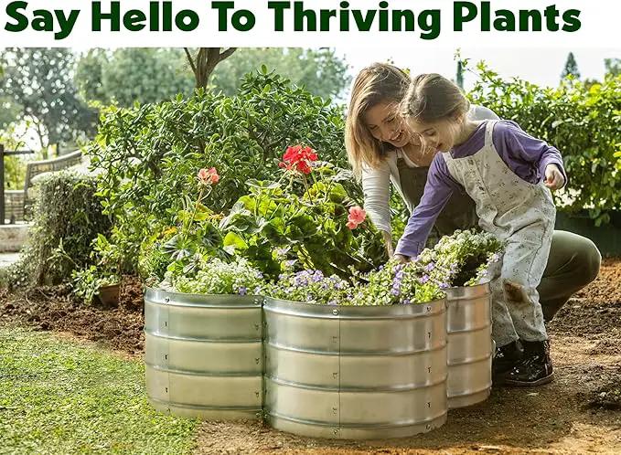 Galvanized Raised Garden Beds Outdoor // 3×3×1 ft Planter Raised Beds for Gardening, Vegetables, Flowers // Large Metal Garden Box (Silver) // Patented Tool-Free Design